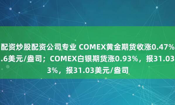 配资炒股配资公司专业 COMEX黄金期货收涨0.47%，报2692.6美元/盎司；COMEX白银期货涨0.93%，报31.03美元/盎司