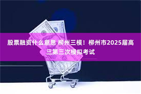 股票融资什么意思 柳州三模！柳州市2025届高三第三次模拟考试