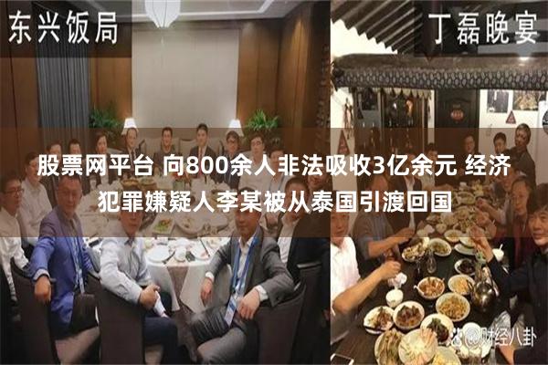 股票网平台 向800余人非法吸收3亿余元 经济犯罪嫌疑人李某被从泰国引渡回国