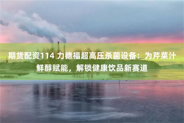 期货配资114 力德福超高压杀菌设备:为芹菜汁鲜醇赋能,解锁健康饮品新赛道